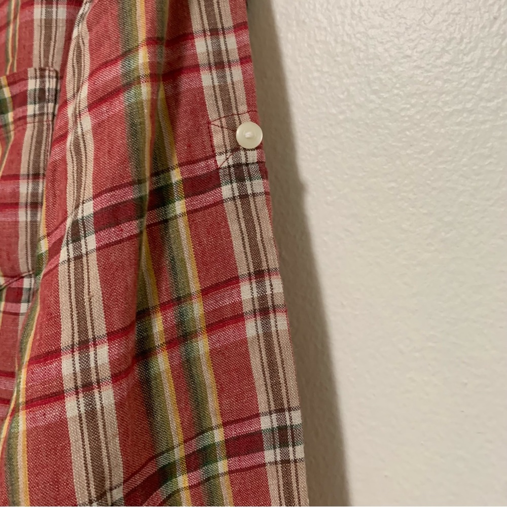 Lauren Ralph Lauren Linen woman shirt MEDIUM long sleeve or button fold up - Picture 6 of 6